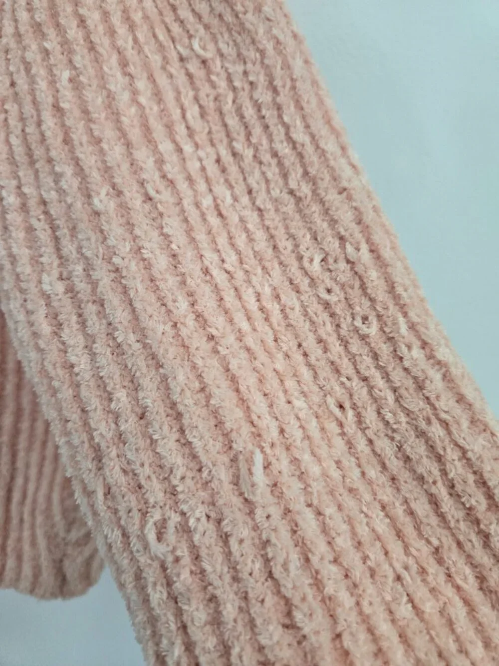 Forever 21 Juniors Size L Peach Ribbed Cropped Sweater Long Sleeve-CottageCore